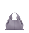 Soft Ruched Leather Handbag with Curved Top Handles