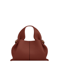 Load image into Gallery viewer, Soft Ruched Leather Handbag with Curved Top Handles